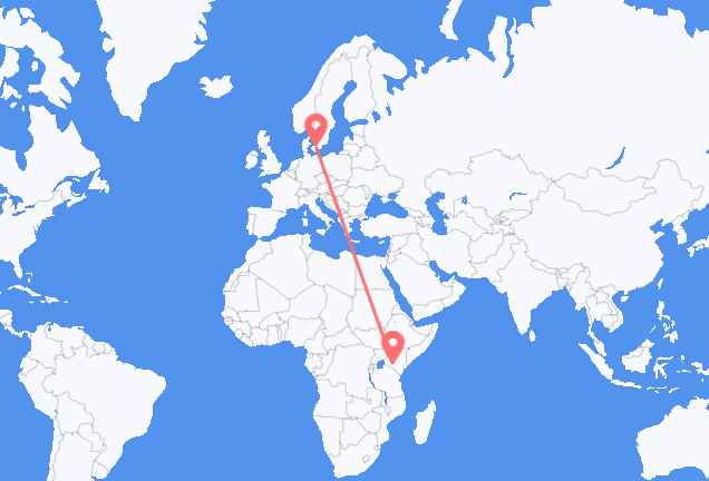 Vols de Nairobi pour Copenhague