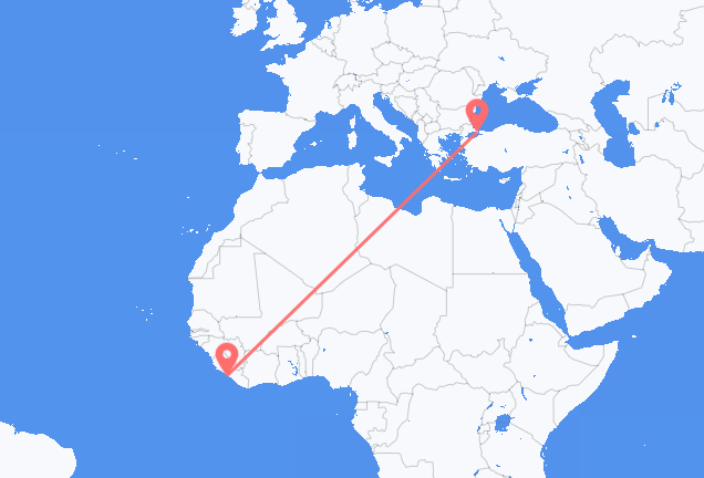 Flyrejser fra Monrovia til Istanbul