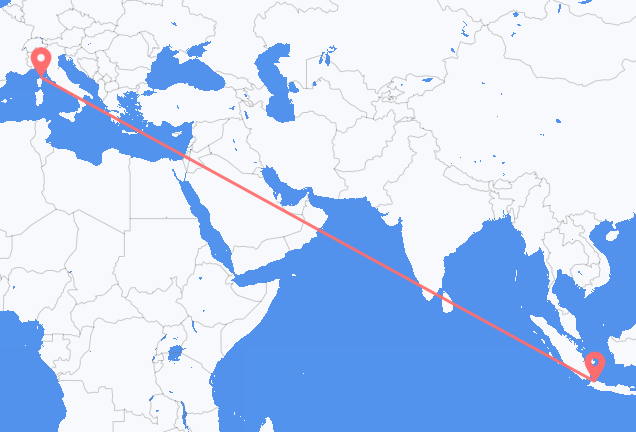 Flug frá Jakarta til Bastia