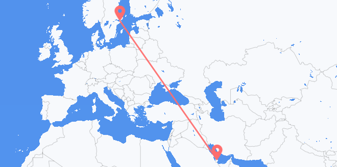 Flyreiser fra Qatar til Sverige