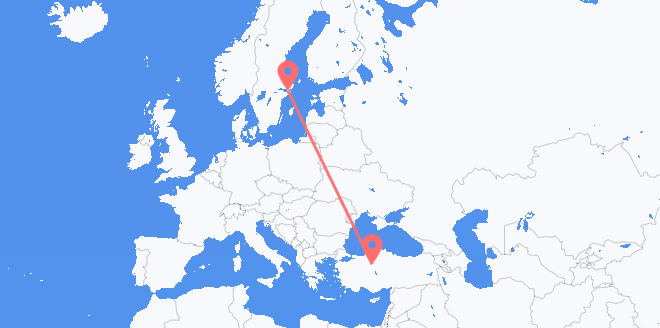 Flüge von Schweden nach die Türkei