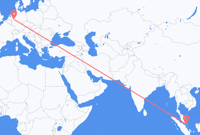 Vluchten van Singapore naar Dortmund