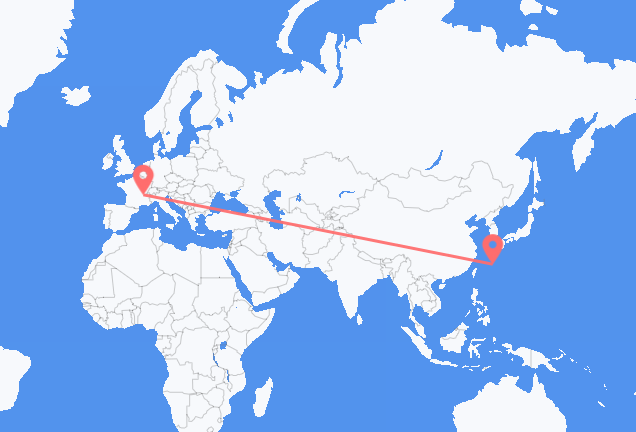 Flyreiser fra Okinawa, til Lyon