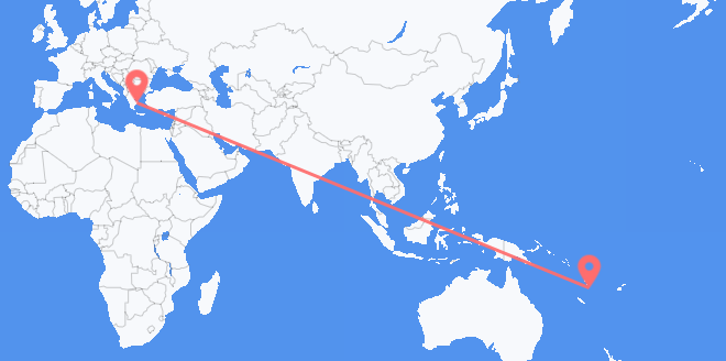 Flyg från Vanuatu till Grekland