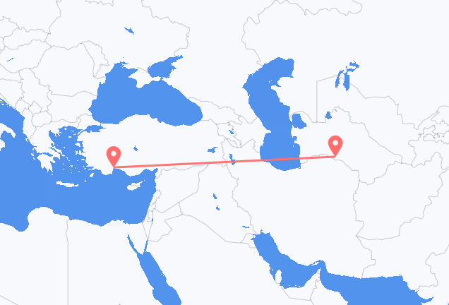 Flyrejser fra Asjkhabad til Antalya