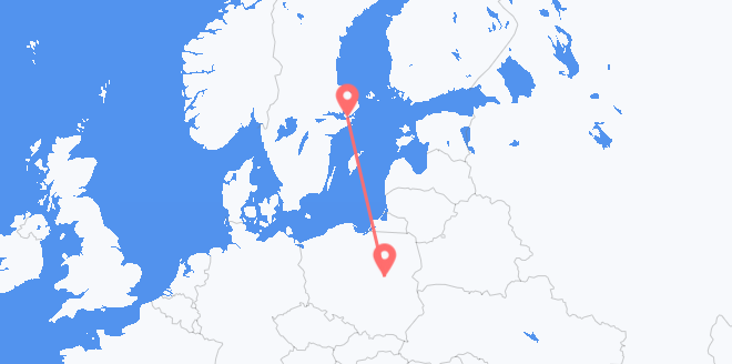 Flüge von Schweden nach Polen