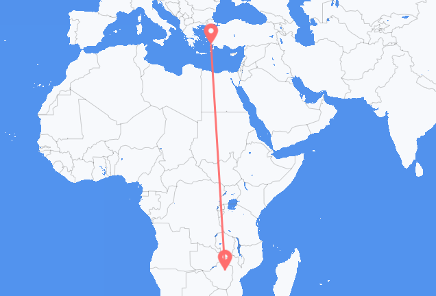 Vols d’Harare pour Bodrum