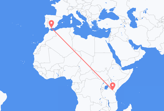 Vluchten van Kilimanjaro naar Malaga