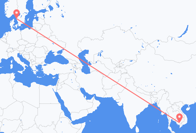 Flyrejser fra Phnom Penh til Göteborg