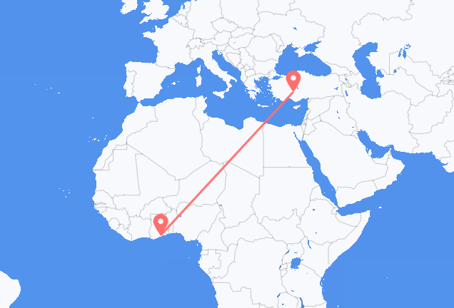 Flyg från Accra till Konya