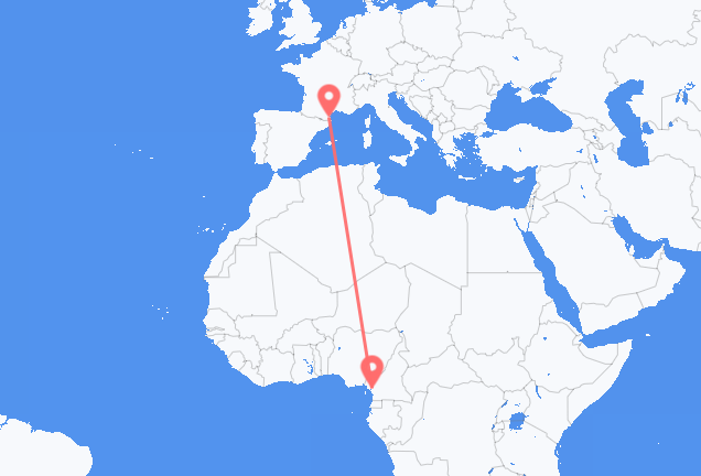 Vuelos de Duala, Camerún a Perpiñán, Francia