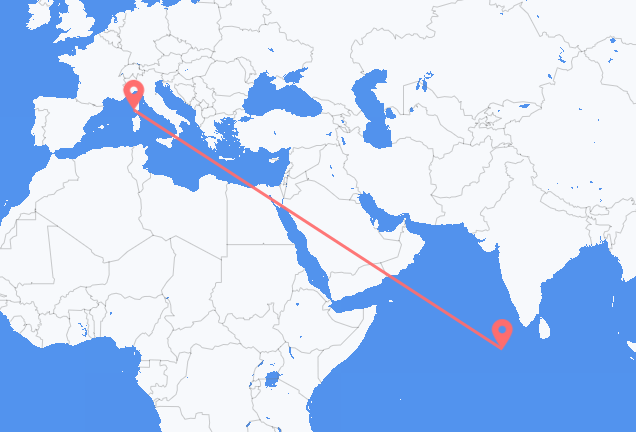 Flyg från Malé till Ajaccio