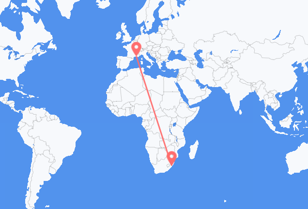 Flyg från Durban till Marseille