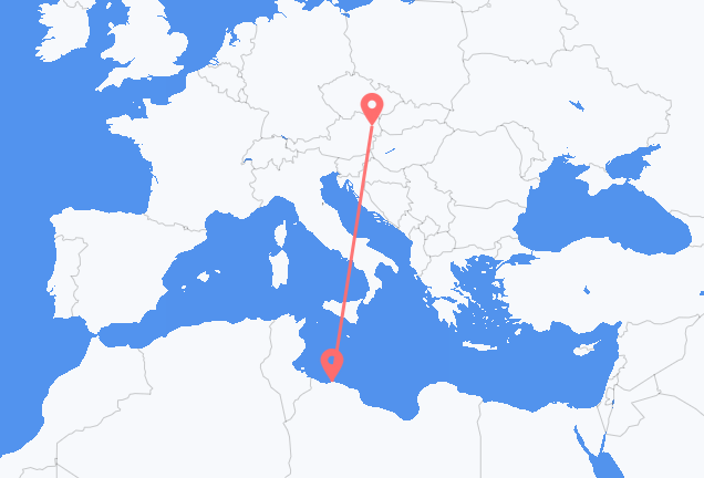 Vluchten van Tripoli naar Wenen