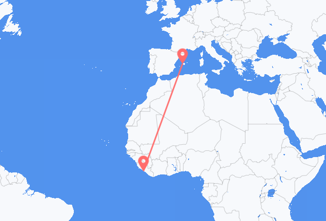 Flyrejser fra Monrovia til Palma