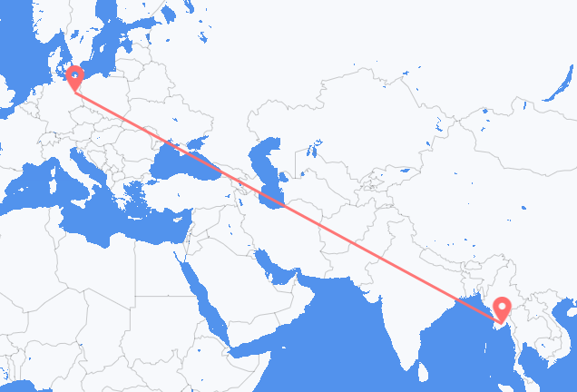 Flyreiser fra Yangon, til Berlin