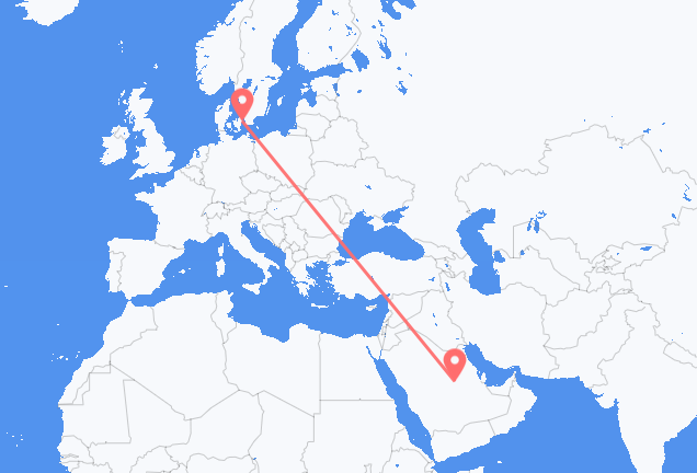 Lennot Riadista Kööpenhaminaan