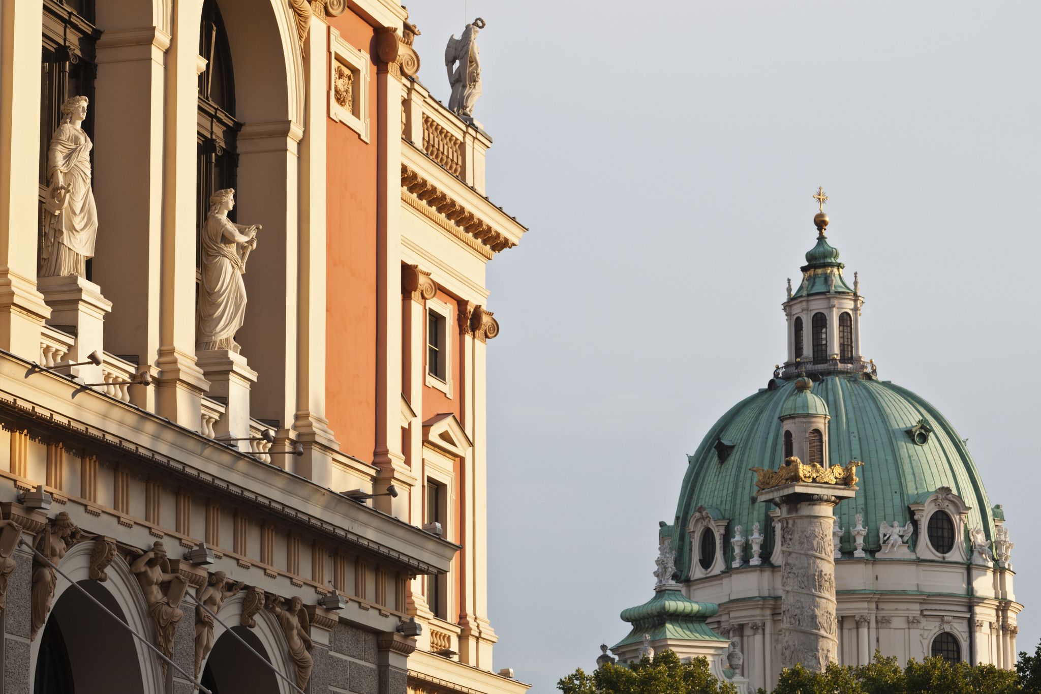 photo of view of Wiener Musikverein (1866-9) and Karlskirche, Vienna, Austria,Vienna Austria.