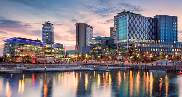 photo of Media City at Salford Quays, Manchester, England.