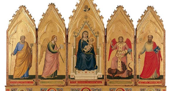 photo of view Giotto, Madonna col Bambino e Santi, Bologna, Italy.