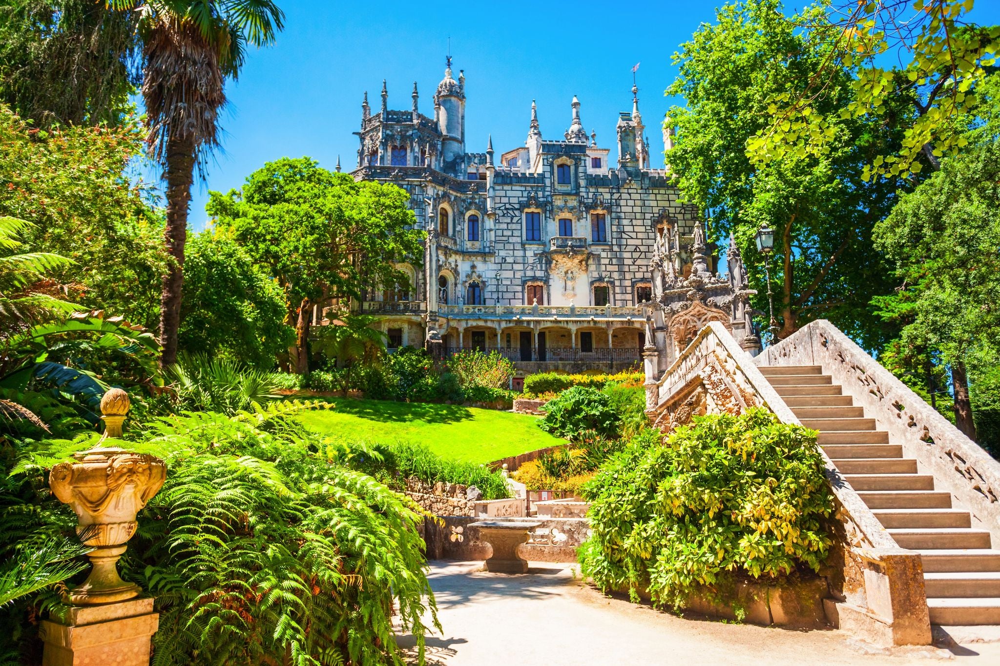 Photo of Regaleira Palace or Quinta da Regaleira is a gothic quinta located in Sintra town, Portugal.