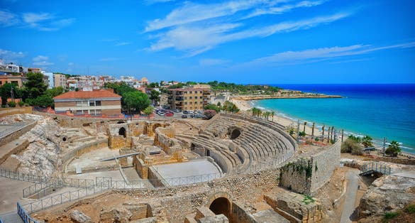 Photo of Ancient roman amphitheatre of Tarragona, Catalonia, Spain .