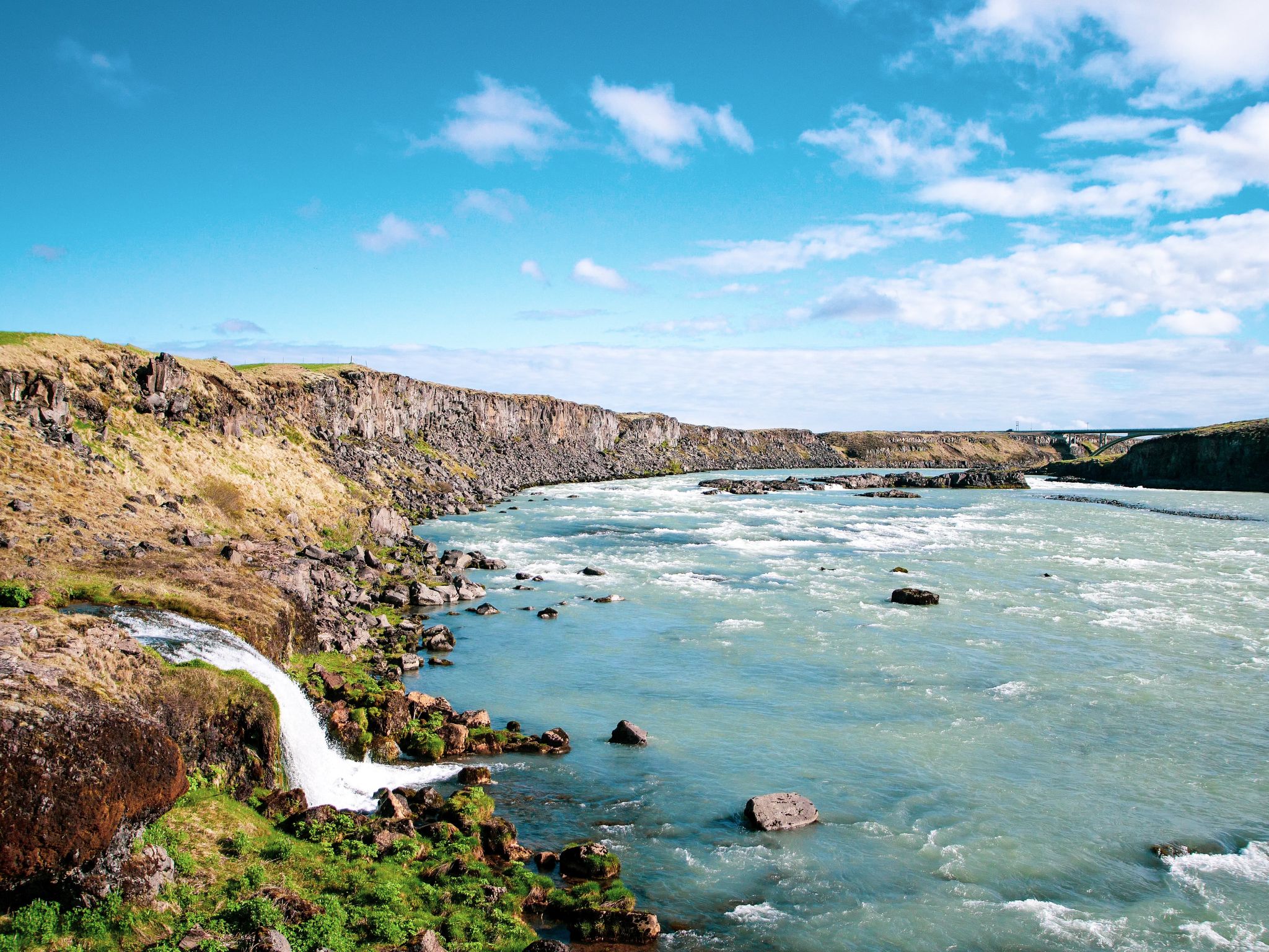 photo of amazing  Urriðafoss in Iceland .