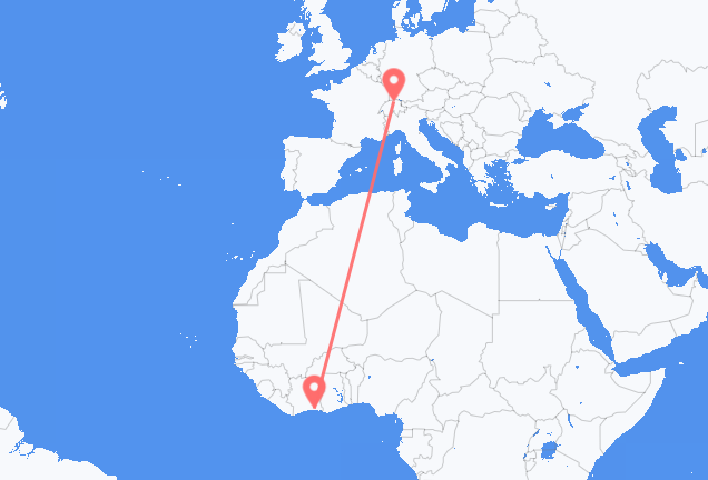 Abidjan à Zurich