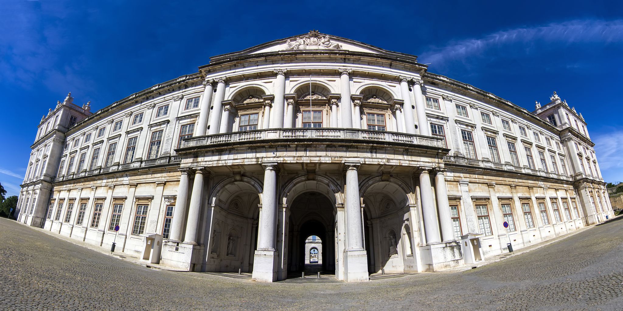 Photo of Panoramic view of the beautiful Ajuda palace located in Lisbon, Portugal.
