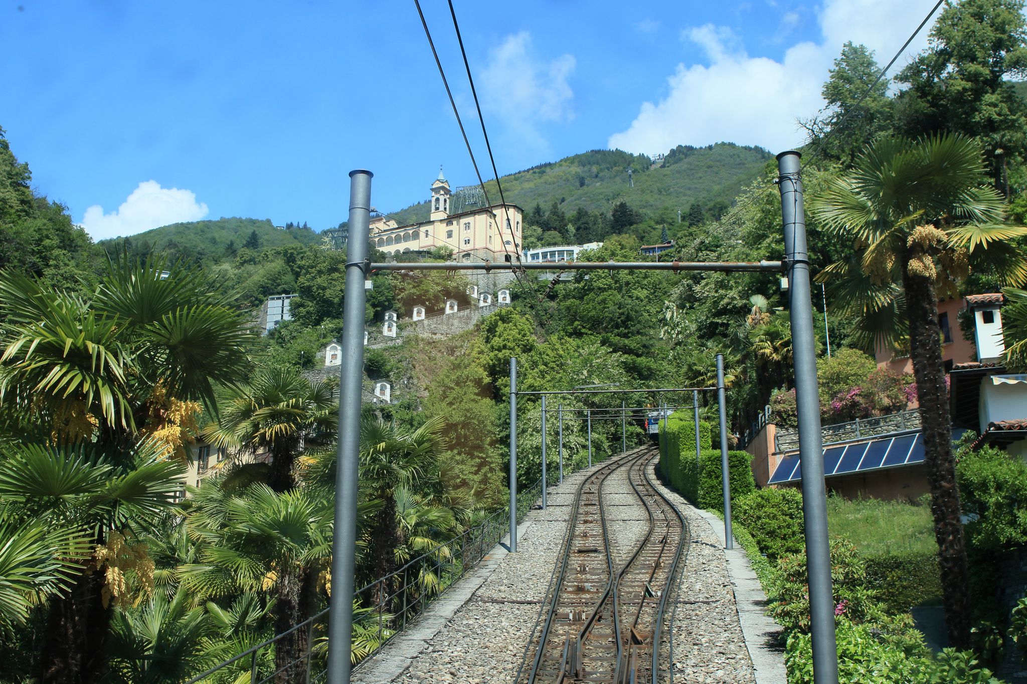 photo of view from the funicular between Locarno and Orselina, Switzerland.