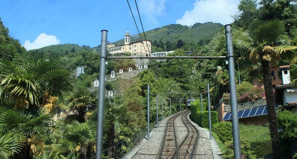 photo of view from the funicular between Locarno and Orselina, Switzerland.