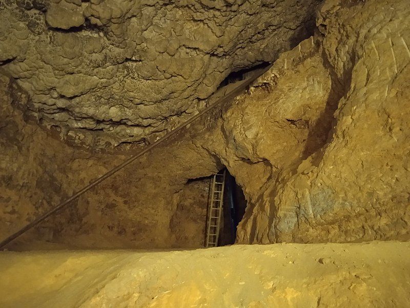 photo of view inside the cave of Gellérthegyi Barlang,  Budapest, Hungary.