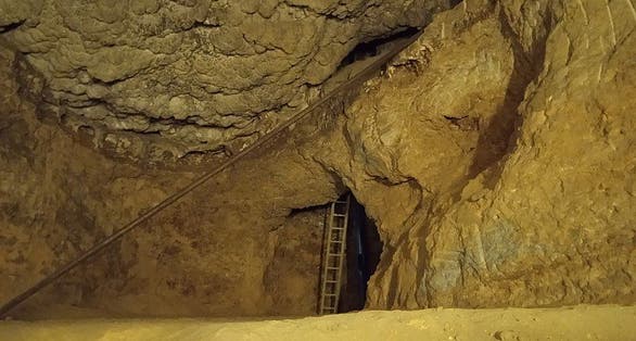 photo of view inside the cave of Gellérthegyi Barlang,  Budapest, Hungary.