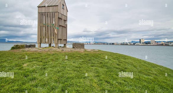 photo of view of Wooden cage at Þúfa Reykjavik city, Iceland.