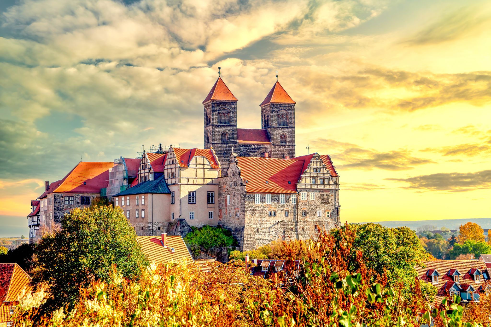 photo of view of Old city of Quedlinburg, Saxony Anhalt, Germany