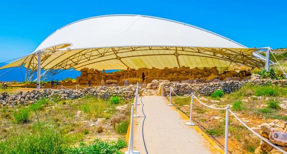 Photo of Neolithic temples of Mnajdra, Malta.