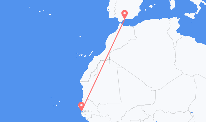 Banjul to Málaga