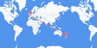 New Zealand to France