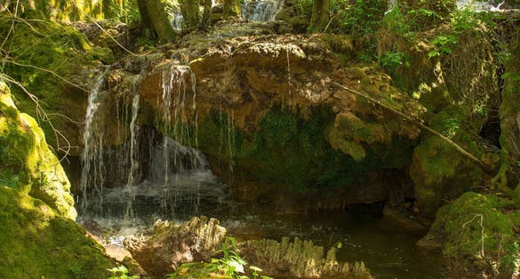 photo  of view The River Una below Milancev Buk waterfall at Martin Brod in Una-Sana Canton, Federation of Bosnia and Herzegovina.