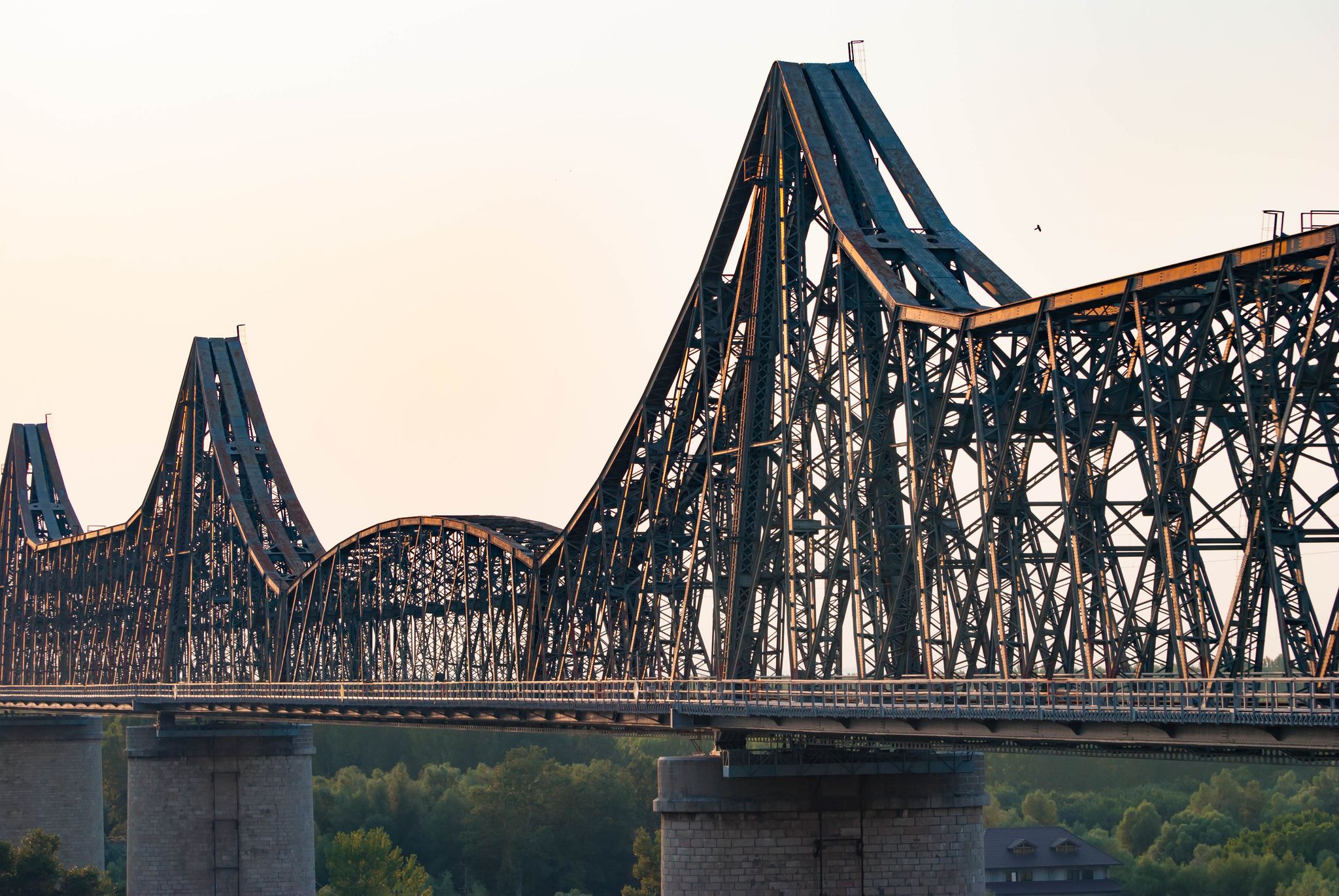 Photo of Old steel bridge in Cernavoda, Romania.