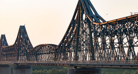 Photo of Old steel bridge in Cernavoda, Romania.