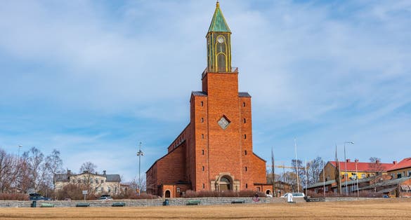 photo of Stora kyrkan church (Great Church) in Ostersund, Sweden.