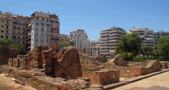 photo of Ruins of the roman Imperal Palace of Galerius on Navarinous quare in Thessaloniki, Greece,Thessaloniki Greece.