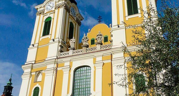 photo of view of Székesfehérvár Basilica, Székesfehérvár, Hungary.