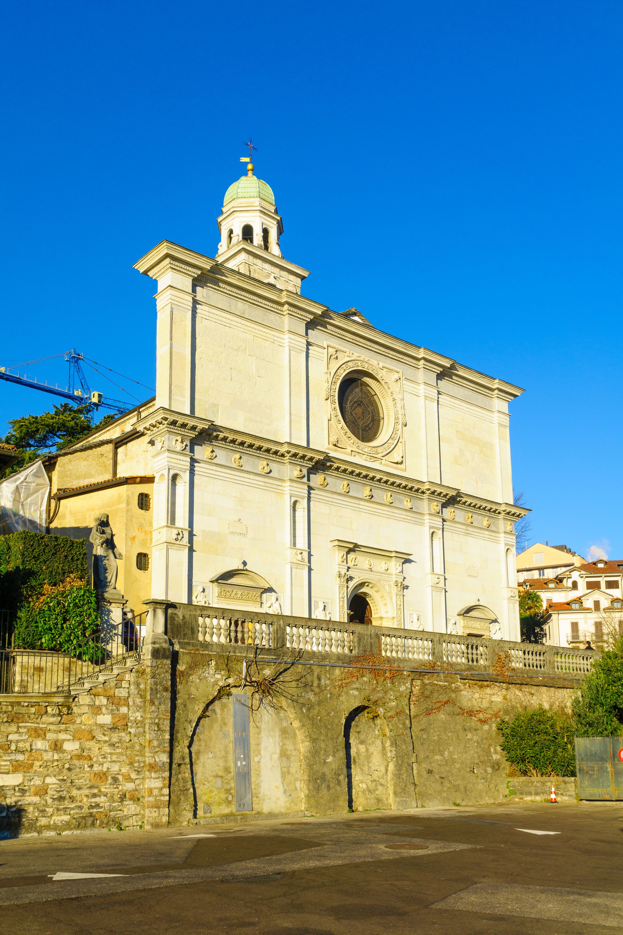photo of the façade of the Cathedral of Saint Lawrence is a Roman Catholic cathedral in Lugano, Ticino, Switzerland.