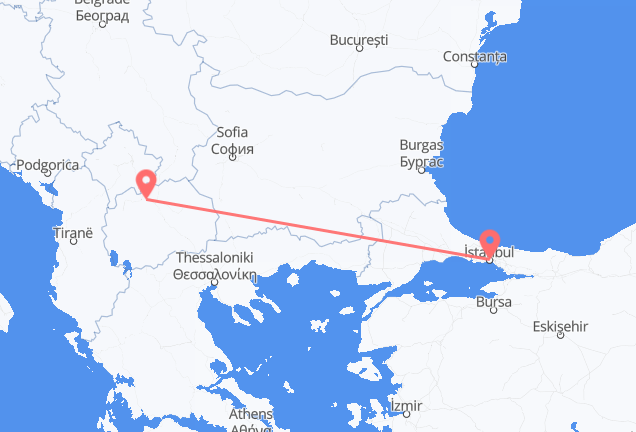 Istanbul to Skopje