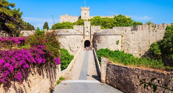 Photo of Rhodes Fortress or Palace of the Masters on Rhodes Island, Greece.