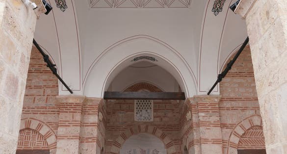 photo of entrance of Orhan Gazi Mosque in Bursa, Turkey.