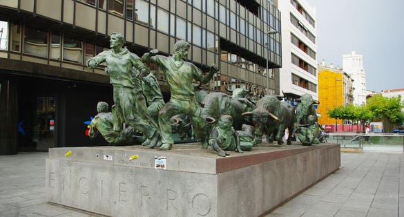 Photo of Monumento al Encierro (Running Of The Bulls Monument) in Pamplona .
