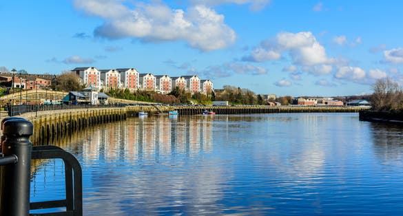 Photo of reflections on the River Tyne.